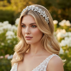 ATHENA COLLECTION - CRYSTAL LUXE HEADBAND - AHB258 SILVER