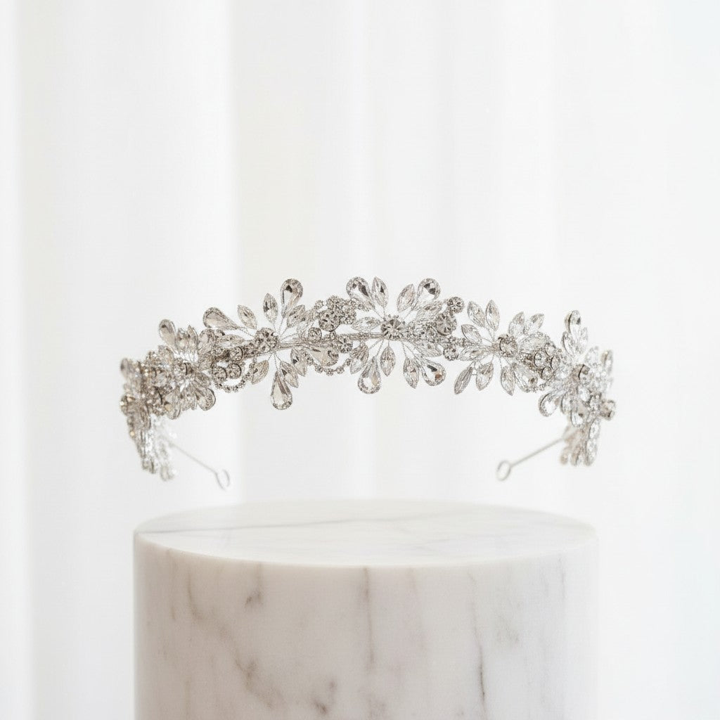 ATHENA COLLECTION - CRYSTAL LUXE HEADBAND - AHB258 SILVER