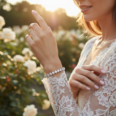 CUBIC ZIRCONIA COLLECTION - GLAM STATEMENT BRACELET - BR180 SILVER