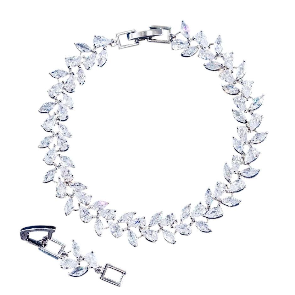 CUBIC ZIRCONIA COLLECTION - STARLET GLAM BRACELET - BR184 SILVER