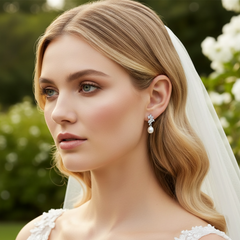 GRACEFUL 925 NATURAL PEARL EARRINGS - CZER515 (SILVER)