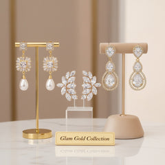 CUBIC ZIRCONIA COLLECTION -GLAM GOLD EARRING COLLECTION - GOLD