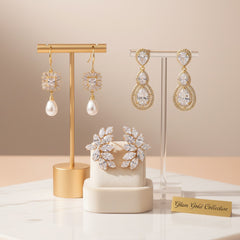CUBIC ZIRCONIA COLLECTION -GLAM GOLD EARRING COLLECTION - GOLD