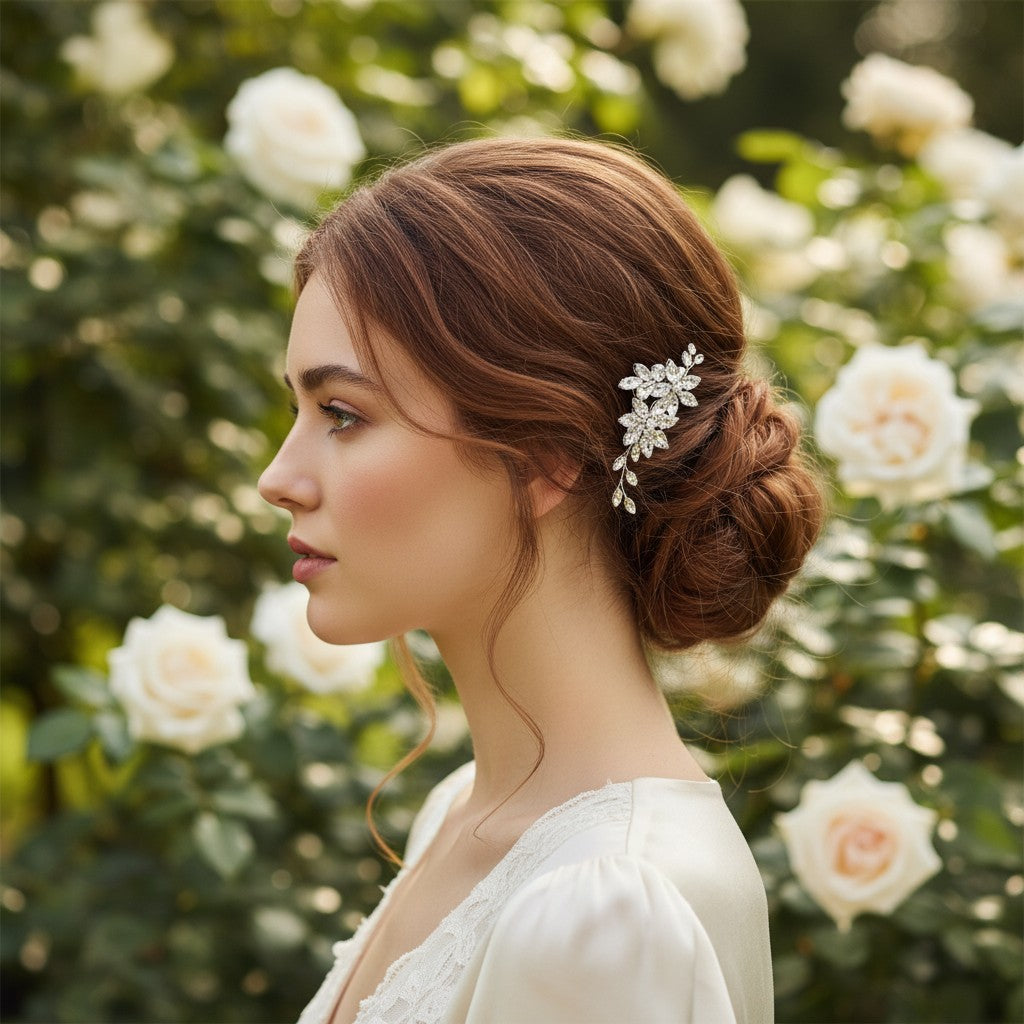 ATHENA COLLECTION - CRYSTAL FLOWER CLIP - CLIP780