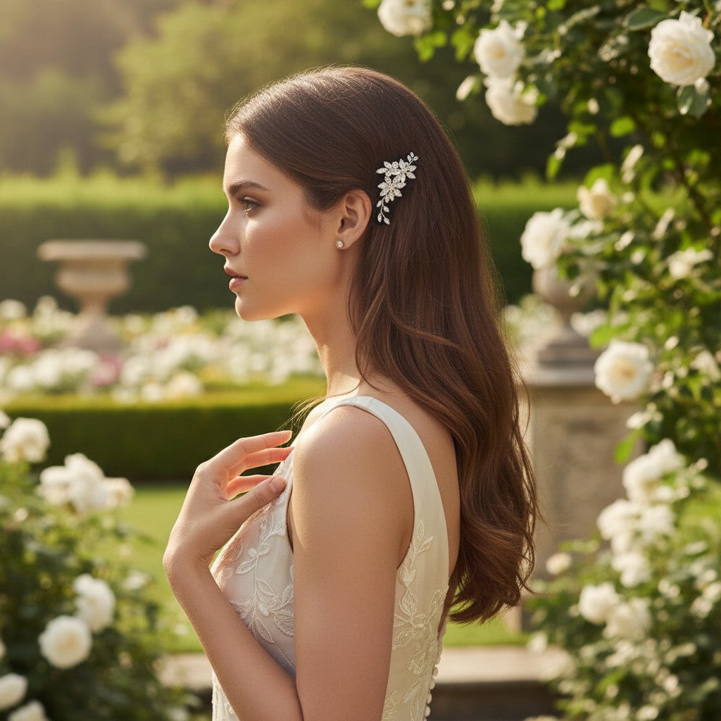 ATHENA COLLECTION - CRYSTAL FLOWER CLIP - CLIP780