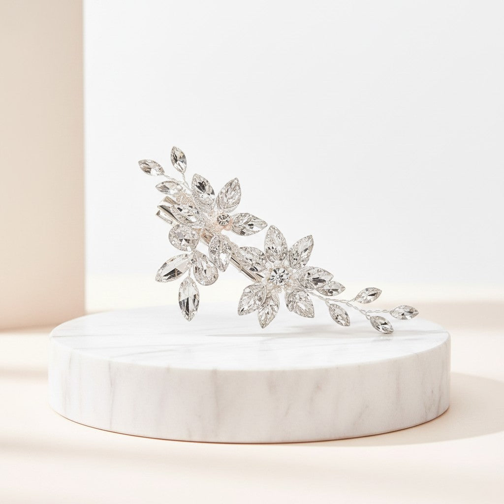 ATHENA COLLECTION - CRYSTAL FLOWER CLIP - CLIP780