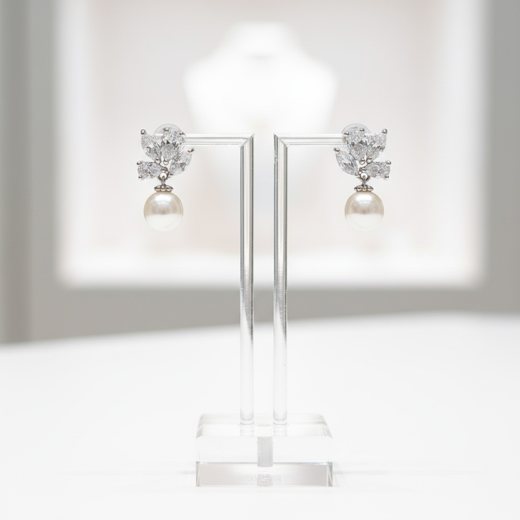 CUBIC ZIRCONIA COLLECTION - REFINED ELEGANCE EARRINGS -CZER955 SILVER
