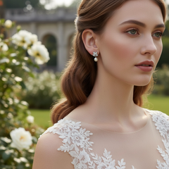 CUBIC ZIRCONIA COLLECTION - REFINED ELEGANCE EARRINGS -CZER955 SILVER