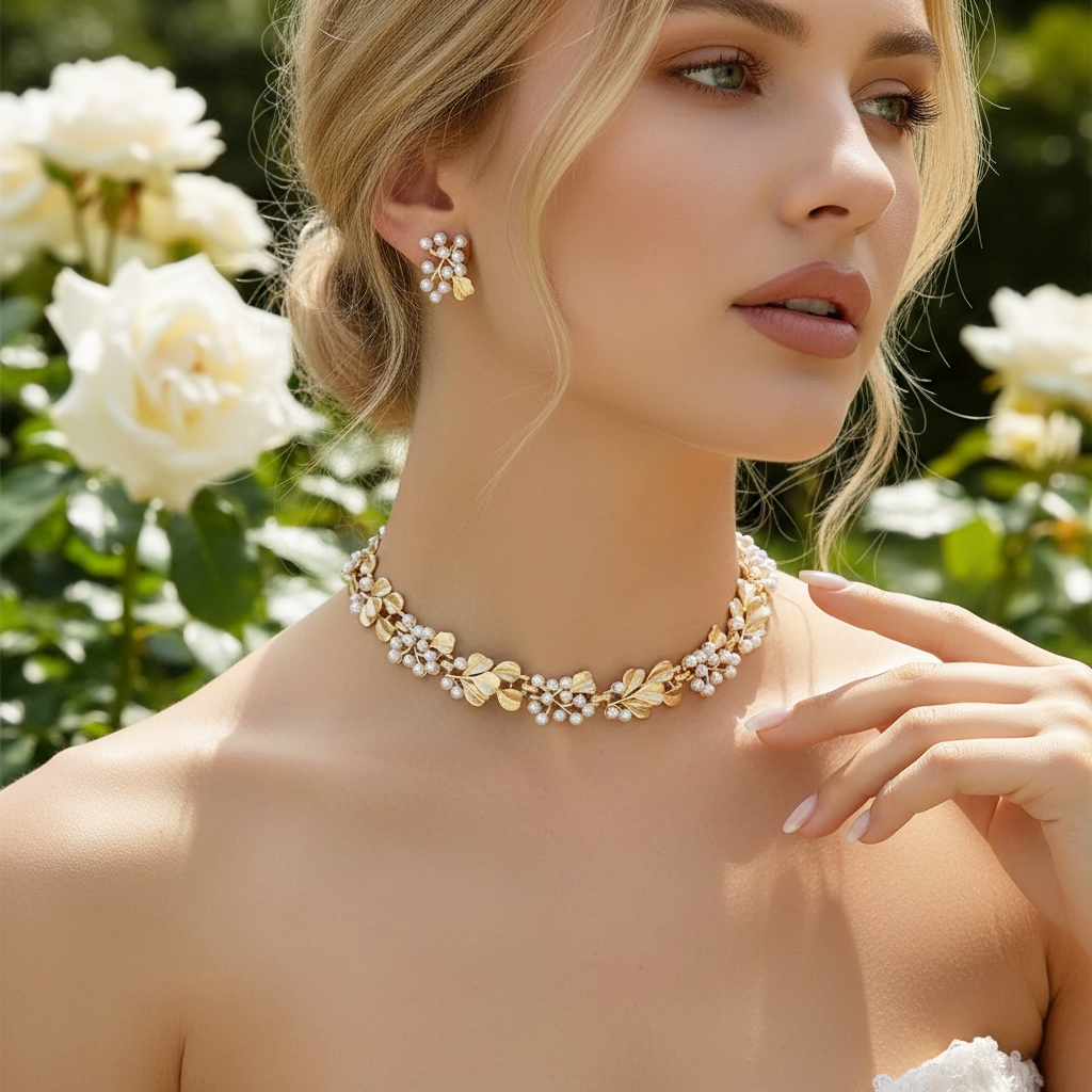 ATHENA COLLECTION - ENCHANTED GOLD NECKLACE SET - CZNK299 GOLD