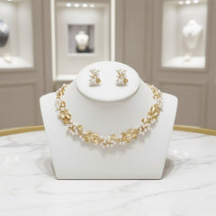 ATHENA COLLECTION - ENCHANTED GOLD NECKLACE SET - CZNK299 GOLD