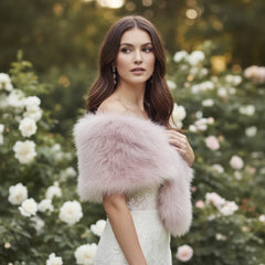 Marabou Feather Wrap - LIGHT ROSE (SG5)