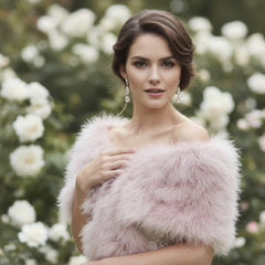 Marabou Feather Wrap - LIGHT ROSE (SG5)