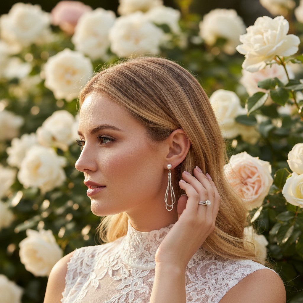 CUBIC ZIRCONIA COLLECTION - DAINTY DIVA EARRINGS - CZER958 GOLD