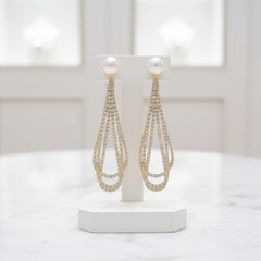 CUBIC ZIRCONIA COLLECTION - DAINTY DIVA EARRINGS - CZER958 GOLD