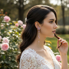 CUBIC ZIRCONIA COLLECTION - CRYSTAL ALLURE BUTTERFLY EARRINGS - AB- CZER962