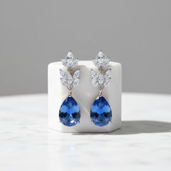 CUBIC ZIRCONIA COLLECTION - STARLET CHIC EARRINGS - CZER368 SAPPHIRE