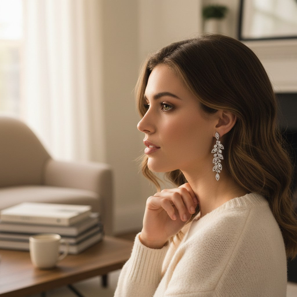 CUBIC ZIRCONIA COLLECTION - CRYSTALLURE CHANDELIER EARRINGS - CZER478