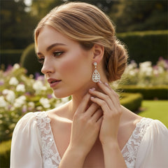 CUBIC ZIRCONIA COLLECTION (ROSE GOLD)- EARRINGS - (ER309)