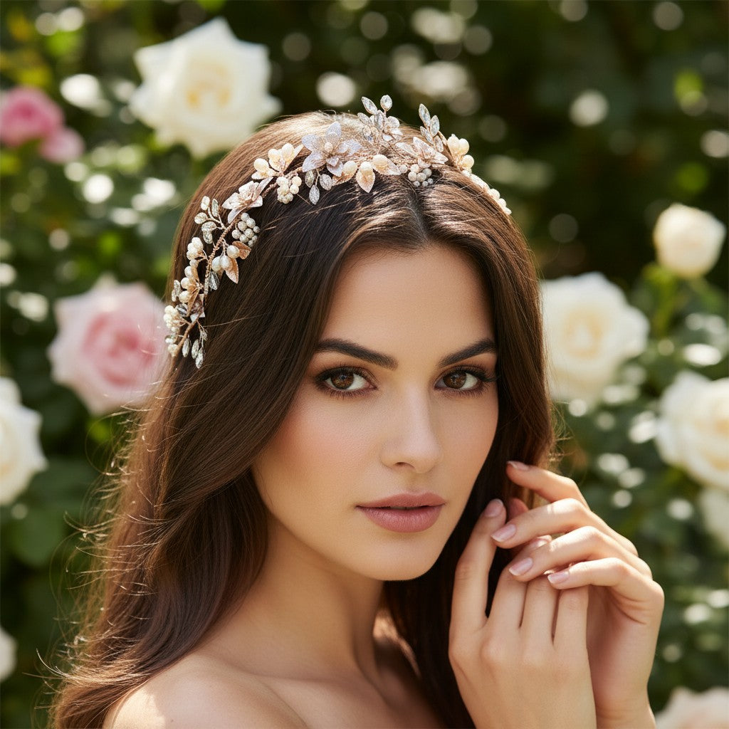 ATHENA COLLECTION - FLORAL ROMANCE HAIRVINE - ROSE GOLD HP158