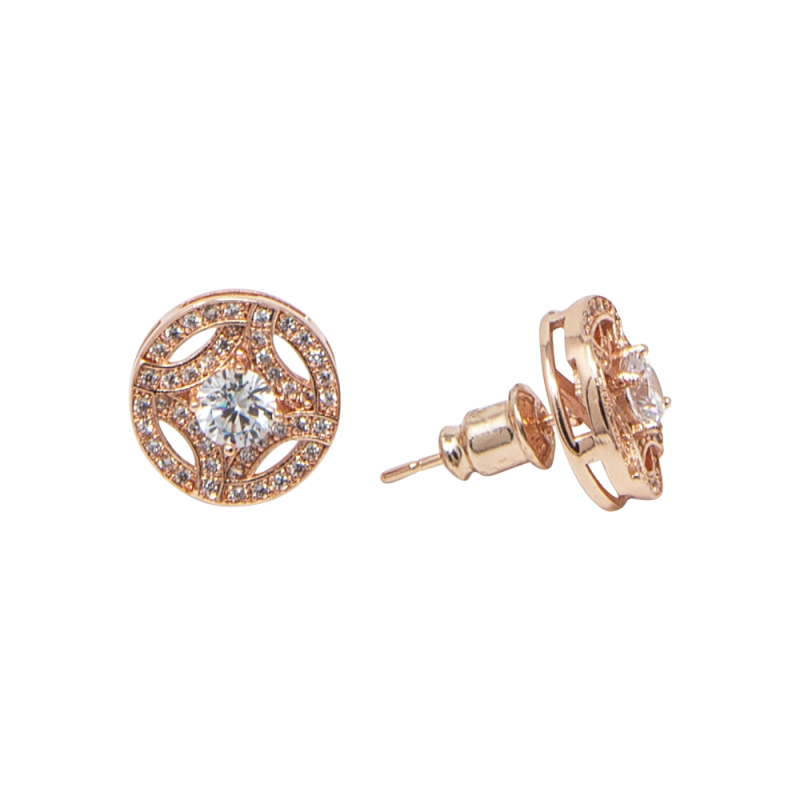 CUBIC ZIRCONIA COLLECTION - MEGHAN SPARKLE EARRINGS - CZER425 ROSE GOLD