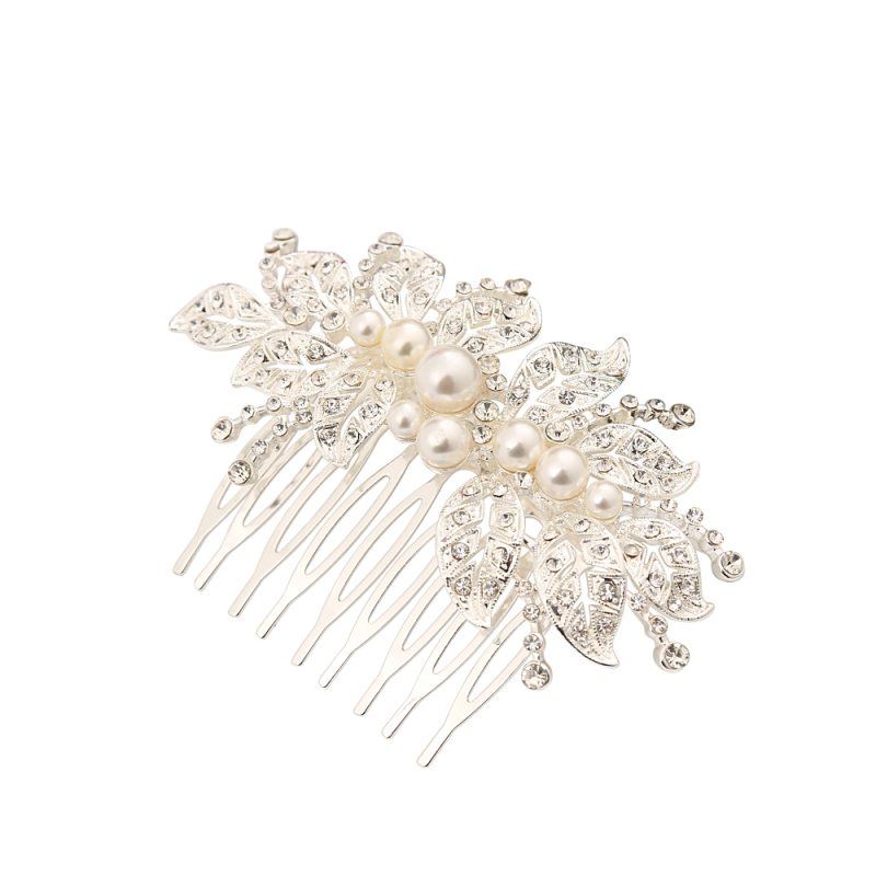 ATHENA COLLECTION - LUXE VINTAGE SPARKLE COMB - HC191 SILVER