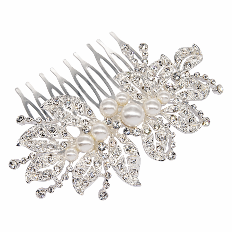 ATHENA COLLECTION - LUXE VINTAGE SPARKLE COMB - HC191 SILVER