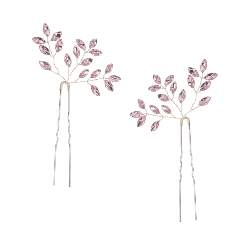 ATHENA COLLECTION - GLITZY GLAM HAIR PINS - BLUSH PINK (HP40)