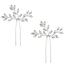 ATHENA COLLECTION - GLITZY GLAM HAIR PINS - SILVER(HP40)
