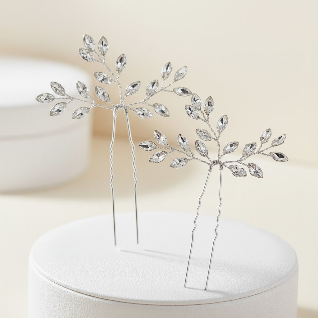 ATHENA COLLECTION - GLITZY GLAM HAIR PINS - SILVER(HP40)