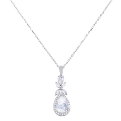 CUBIC ZIRCONIA COLLECTION - CRYSTAL SPARKLE NECKLACE - CZNK89 (SILVER)