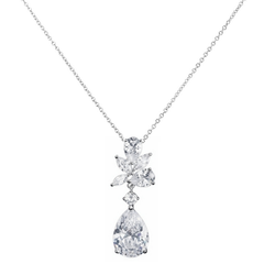 CUBIC ZIRCONIA COLLECTION - EXQUISITE STARLET NECKLACE - CZNK90 - SILVER