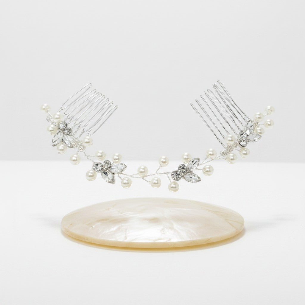 ATHENA COLLECTION - DAINTY PEARL VINE - SILVER (HP160)
