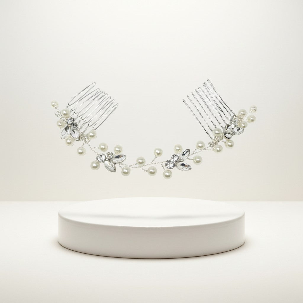ATHENA COLLECTION - DAINTY PEARL VINE - SILVER (HP160)