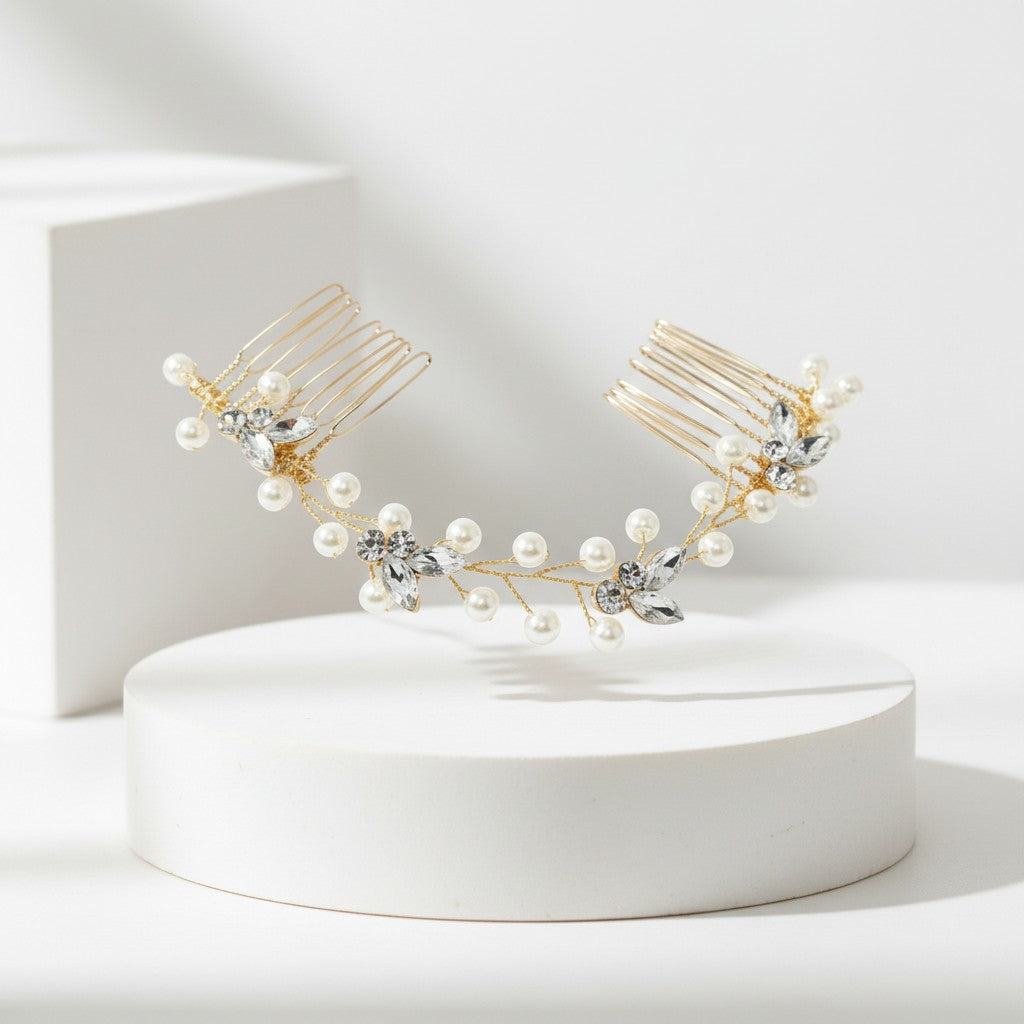 ATHENA COLLECTION - DAINTY PEARL VINE - GOLD (HP160)