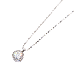 CUBIC ZIRCONIA COLLECTION - CZ SOLITAIRE NECKLACE - CZNK92 SILVER