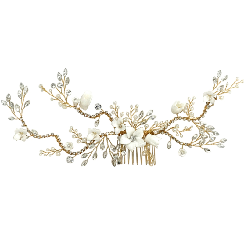 ATHENA COLLECTION - VINTAGE LUXE HAIR COMB - GOLD - HC180