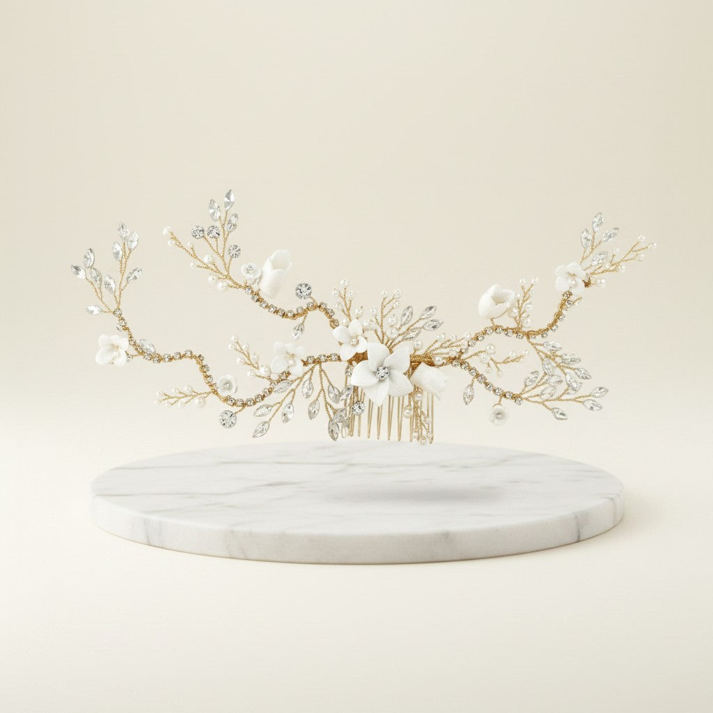 ATHENA COLLECTION - VINTAGE LUXE HAIR COMB - GOLD - HC180