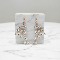 ATHENA COLLECTION - CRYSTAL VINE EARRINGS - (ER487) ROSE GOLD