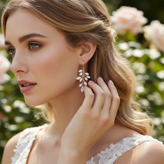 ATHENA COLLECTION - CRYSTAL VINE EARRINGS - (ER487) GOLD