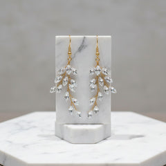 ATHENA COLLECTION - CRYSTAL VINE EARRINGS - (ER487) GOLD