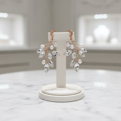 ATHENA COLLECTION - PEARL VINE EARRINGS - (ER488) ROSE GOLD
