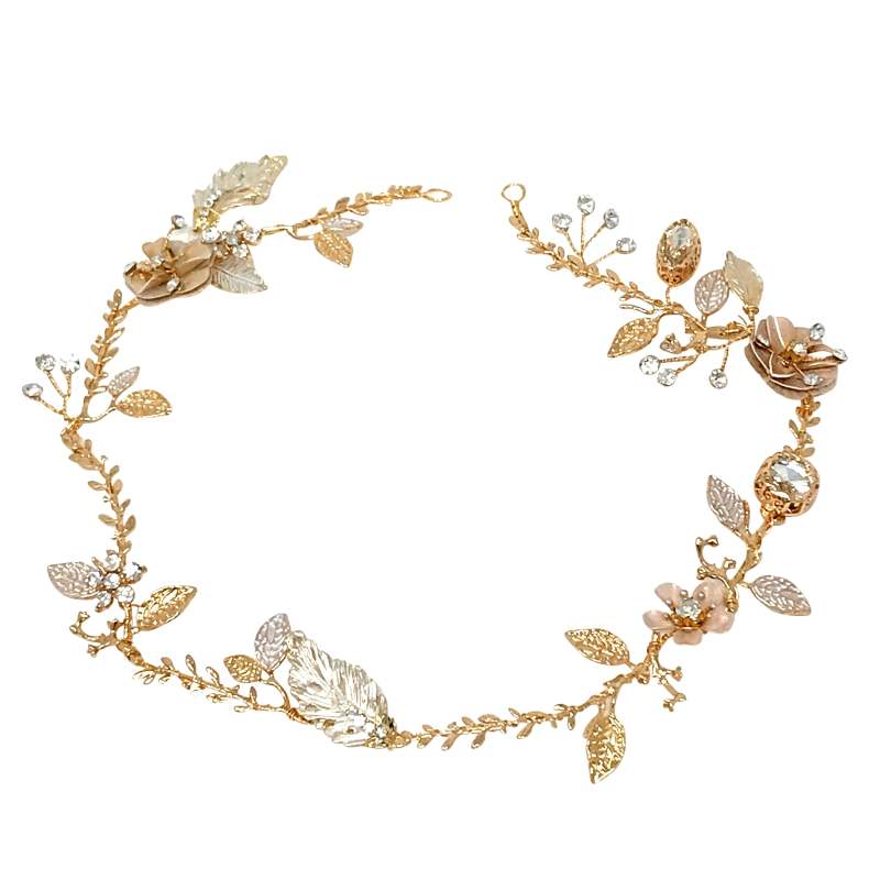 ATHENA COLLECTION - GLITZY PINK BLUSH VINE - HP163 GOLD