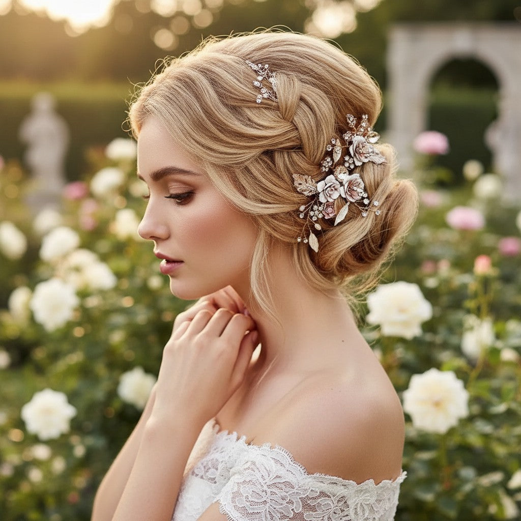 ATHENA COLLECTION - VINTAGE BLOOM HAIR COMB - HC194 GOLD