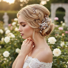 ATHENA COLLECTION - VINTAGE BLOOM HAIR COMB - HC194 GOLD