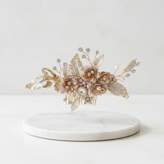 ATHENA COLLECTION - VINTAGE BLOOM HAIR COMB - HC194 GOLD