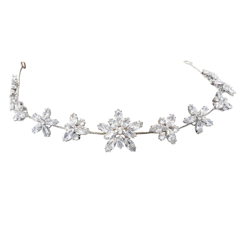 CUBIC ZIRCONIA COLLECTION - STARBURST CRYSTAL VINE - HP166 SILVER