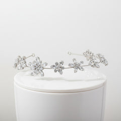 CUBIC ZIRCONIA COLLECTION - STARBURST CRYSTAL VINE - HP166 SILVER