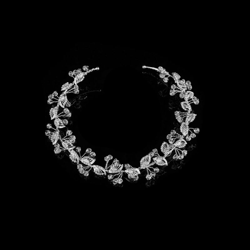 ATHENA COLLECTION - DAINTY CRYSTAL BRIDESMAID VINE - HP167 SILVER