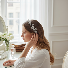 ATHENA COLLECTION - DAINTY CRYSTAL BRIDESMAID VINE - HP167 SILVER