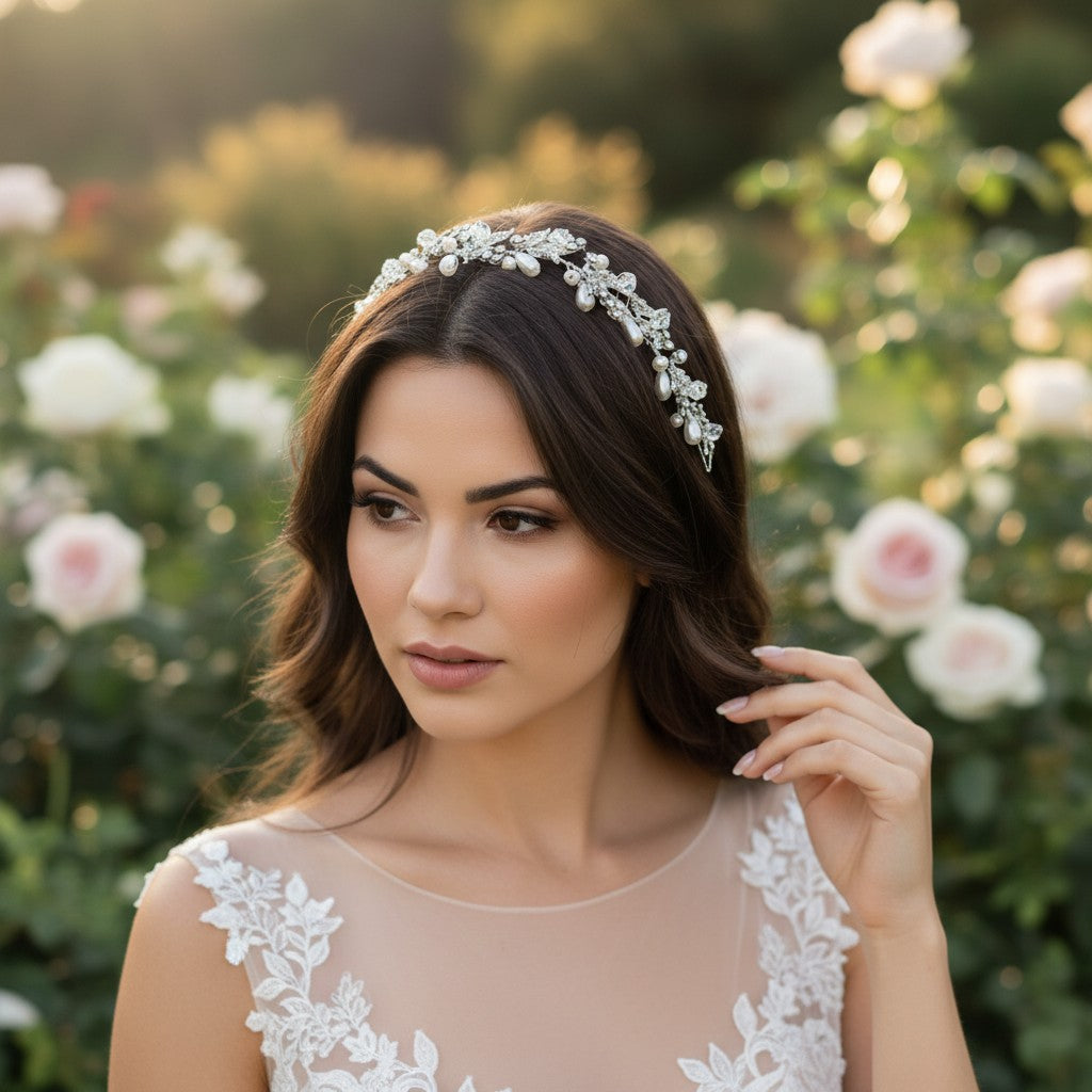 ATHENA COLLECTION - PEARL LUXE HAIR VINE - HP168 - SILVER